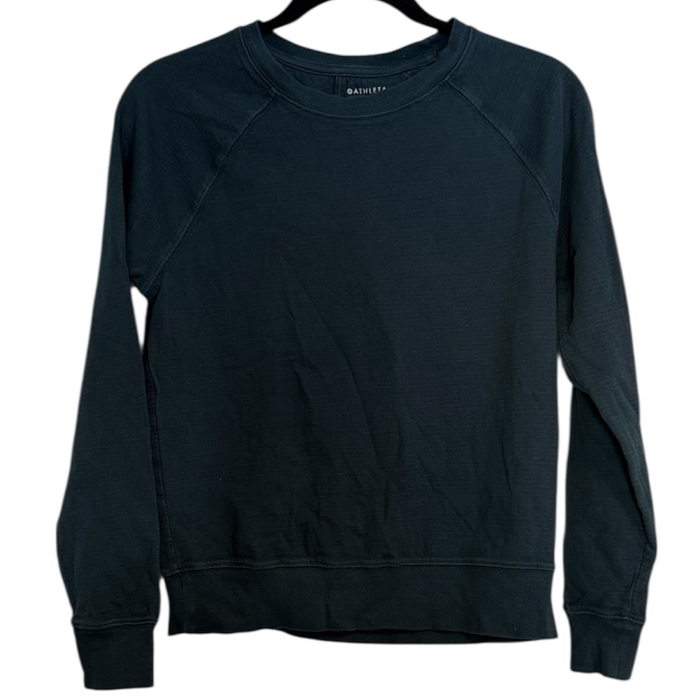 Athleta Oversized Dark Teal Lightweight Crewneck Sweatshirt